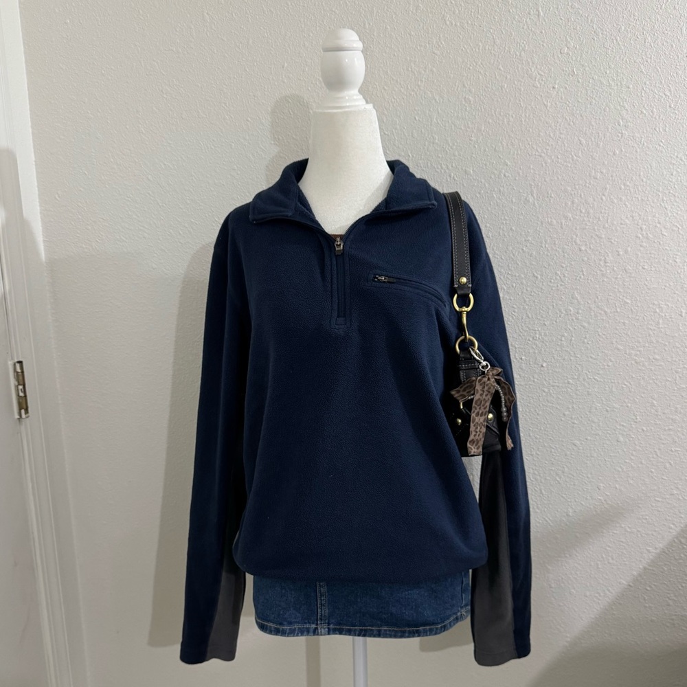 Blue quarter zip up sweater